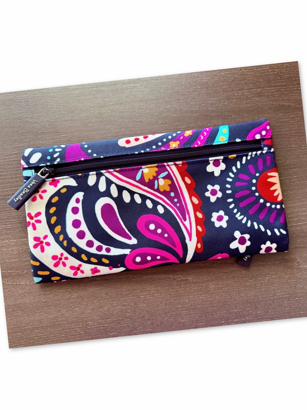 Vera Bradley Lighten Up Pencil Pouch Painted Paisley NWT